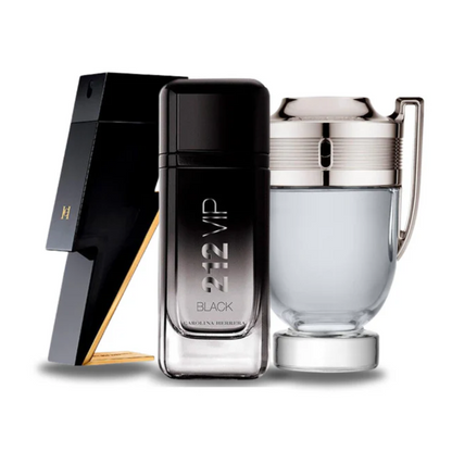 3 Parfums Carolina Herrera BAD BOY, Carolina Herrera 212 VIP BLACK och Paco Rabanne INVICTUS 100ml (Eau de Parfum)