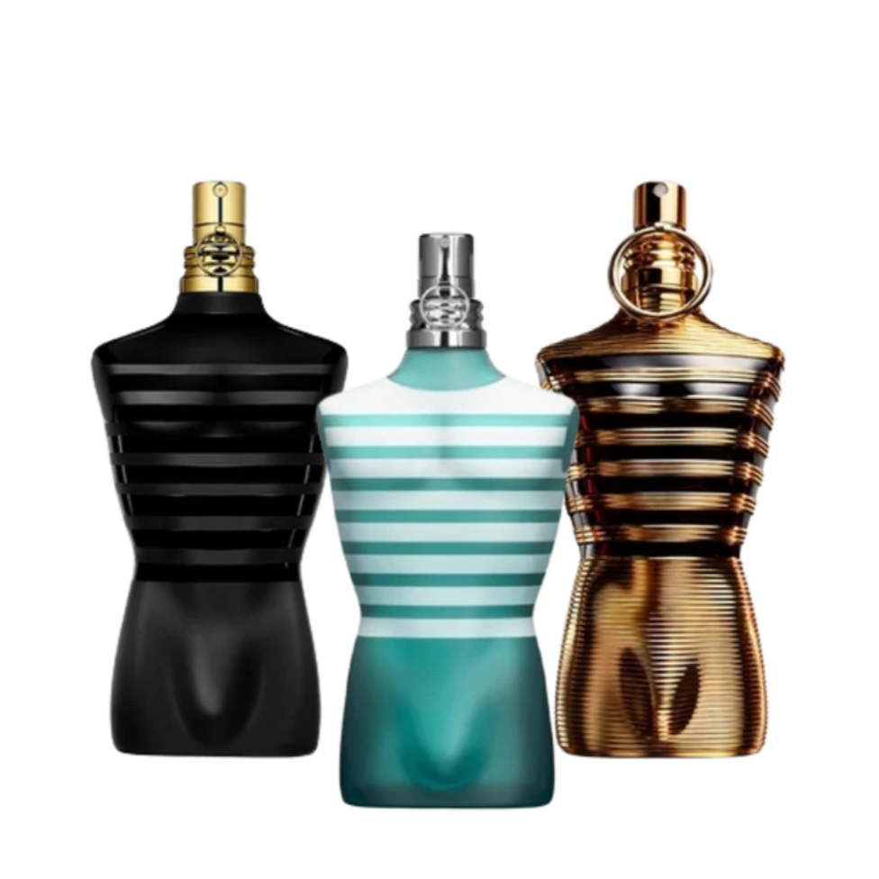 3 parfymer Jean Paul Gaultier LE MALE, Jean Paul Gaultier LE MALE PARFUM och Jean Paul Gaultier LE MALE ELIXIR (Eau de Parfum)